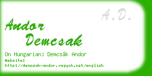 andor demcsak business card