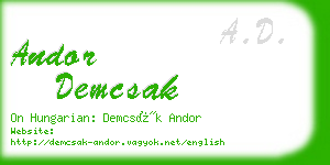 andor demcsak business card